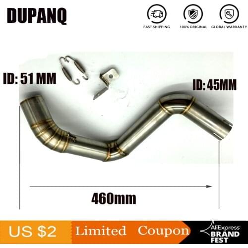 DUPANQ Motorcycle Exhaust Middle Pipe Stainless Steel For Duke125 Duke200 Duke 390