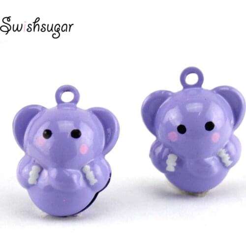 Enamel Animal Bell Elephant Bells Indoor Christmas Ornament Craft Material Bell Charms