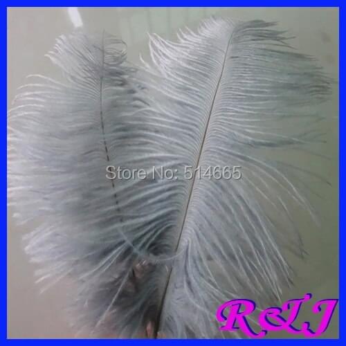 EMS Free shipping Cheap ostrich feather 100pcs 18-20 inches 45-50cm Grey / Silver Ostrich plumage ostrich plume