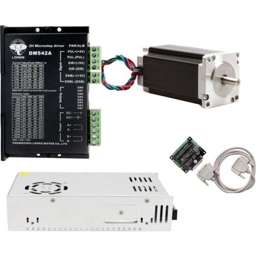 EU Free Ship 1Axis Stepper Motor Nema23 4.2A 435oz.in 57BYGH High Torque with Driver DM542A Controller Board CNC kits