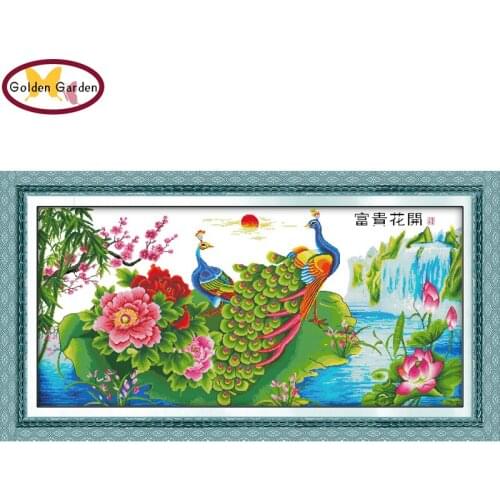 GG Fortune comes with blooming craft cross stitch charts Joy Sunday counted stamped Chinese cross stitch kit for home decoration