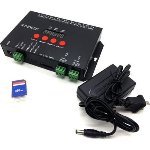 K-8000CK (T-8000'upgraded version), SD card controller;off-line;WS2812/WS2818/WS2815/GS8208 controller SPI signal output