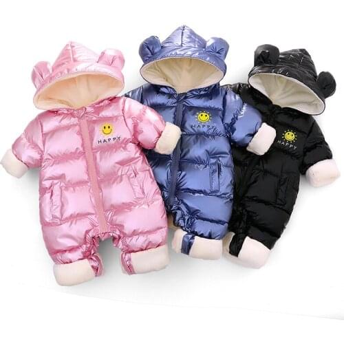 Winter Baby Snowsuit Free Wash Thick Warm Newborn Baby Girl Jumpsuit Toddler Snow Suit Baby Boy Rompers Overalls