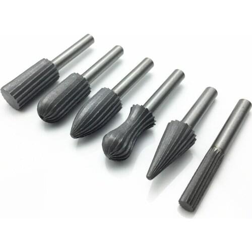 6mm HSS end mill Rotary Files Burr Set ABRASIVE ROTARY FILE SET for Grinder