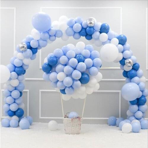 Blue Theme Round Latex Balloon Chain Garland Set Adult Children Birthday Party Anniversary Background Wall Decoration Supplies