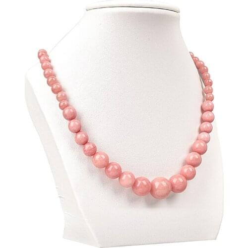 Best selling natural Pink Chalcedony 6-14mm Round Bead Tower shape Necklace Jewelry Necklace womens necklace holiday gift