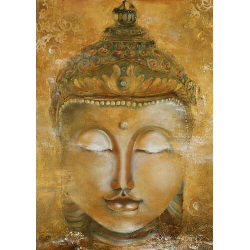 Lot style The Head of a Golden Buddha Art print Silk poster Home Wall Decor