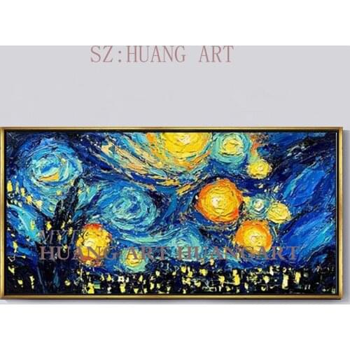 Van gogh small sailing in the ocean oil painting canvas wall art painting abstract art painting the living room home decoration