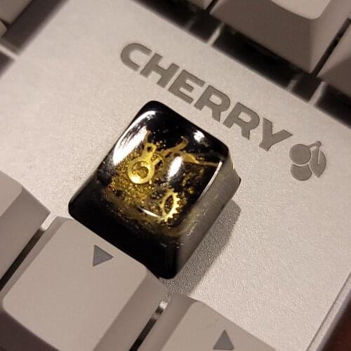 Customized Cherry Mx Switch Mechnical Keyboard Backlight Resin Keycaps OEM SA Profile Gear Pointer Design Keycaps Replacement