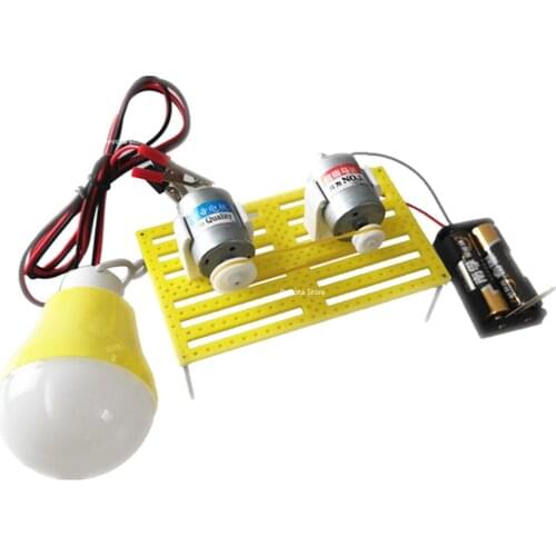 Motor Generator Energy Conservation Model Motor 5V 5W Bulb Small Production Technology Student DIY Model
