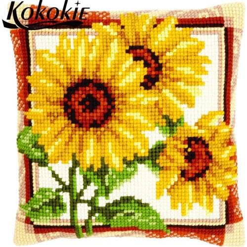 Cross stitch pillowcase handicrafts Needlework kits embroidery cushion cover kits handmade Embroidery kits For throw pillow