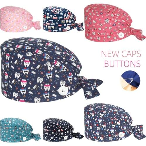 2020 Surgicals cap Unisex 100% Cotton Salon Dentist cap women and men cap Pet Veterinary Beauty pharmacy lab work cap scrubs cap