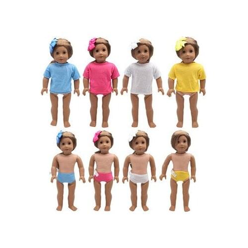 2021 New Pattern T-shirt + Underwear Fit 43Cm Baby New Born Reborn Doll &18 Inch American Our Generation Girl`s Toy