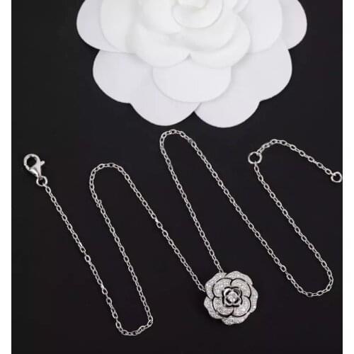 Top Quality Famous Brand 925 Sliver Fashion Party For Women Platinum Necklace Jewelry Brand Women Wedding Clavicle chain Jewelry