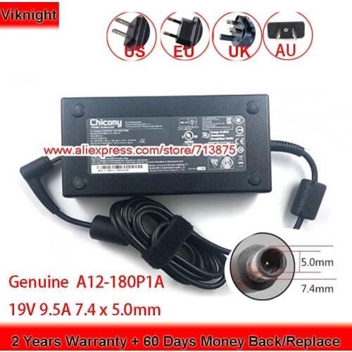Genuine A12-180P1A Ac Adapetr Chicony A180A010L 19V 9.5A Power Charger for MSI GP73 8RE-430CA GEN 8750H GL73 8SE-010