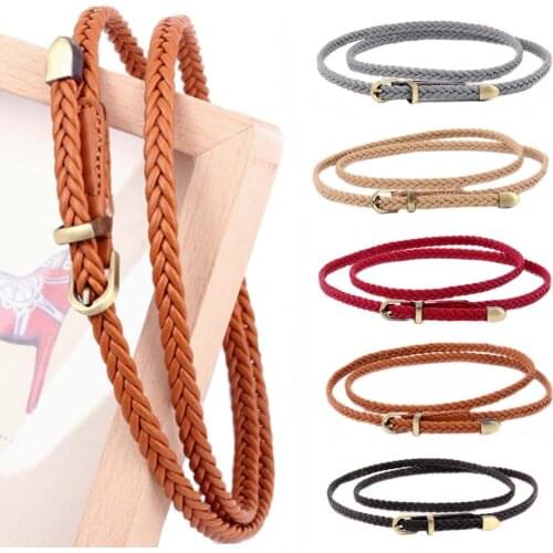 Hand-woven Knitted Belts For Women Boho Beach Style Handwoven Fashion Belt White Black Faux Leather Belt