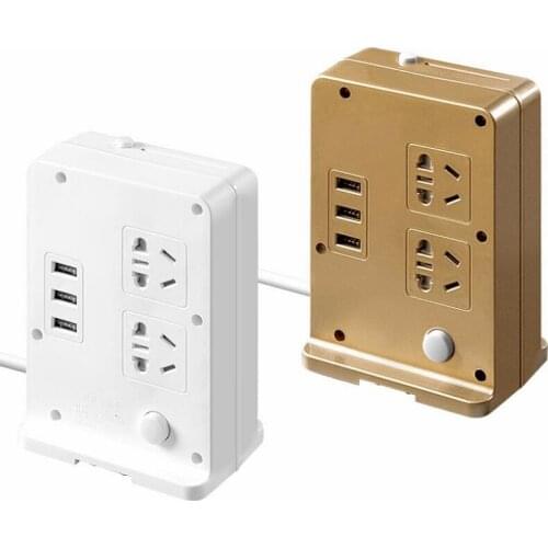 AU SOCKET Power Strip Vertical Multi China socket with Dual USB China 5 holes Outlets 1.5M Extention Cord LED illumination