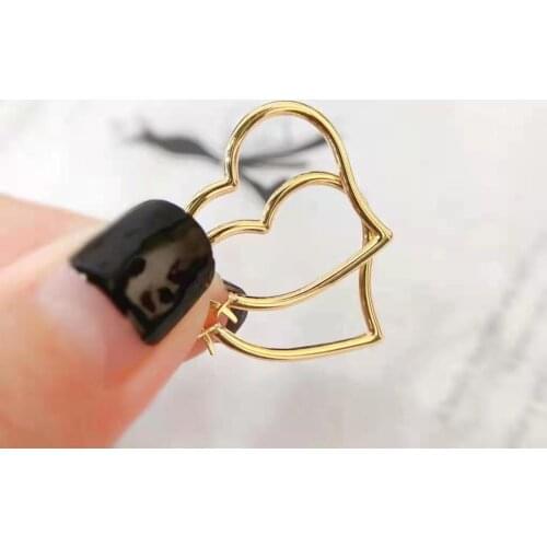 Real gold au750/18k heart-shaped earring jewelry for lady&party&gift&wedding