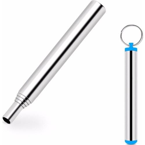 Collapsible Outdoor Blow Fire Tube, Stainless Steel Telescopic Gear Pocket Bellow by Blasting Air for Camping