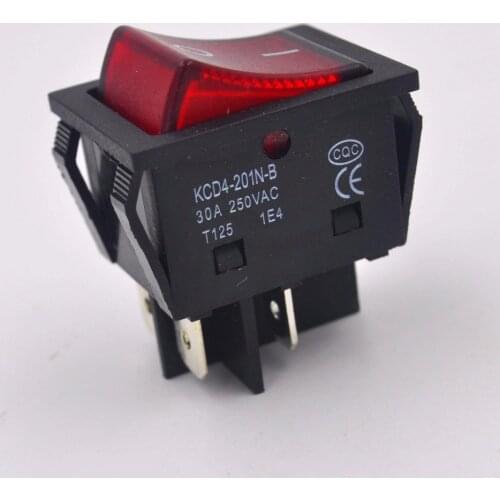 30A/250V heavy duty 4 pin rocker switch with light