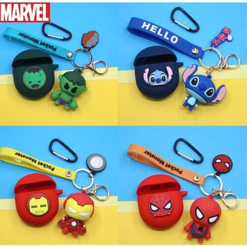 Cartoon Protective Cover Shell With Keyring Earphone Case For Realme Buds Air Pro Air 2 TWS Bluetooth Earphone Accessories