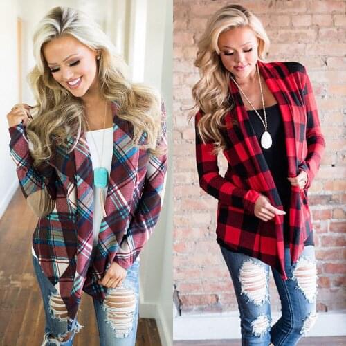Autumn New Fashion Womens Down Blouse Tops Long Sleeve Casual Ladies Flannel Plaid Lapel Shirt