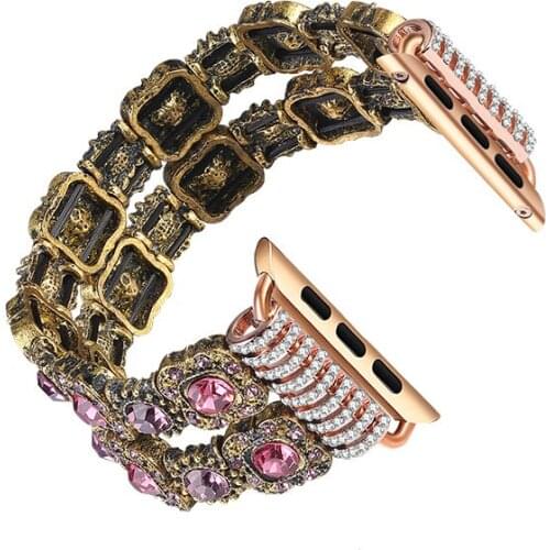 Ladies Watch Strap For Apple Watch Series 1 2 3 Wrist Band Luxury Hand Made By Crystal Bracelet For Apple Watch Series 4 iWatch