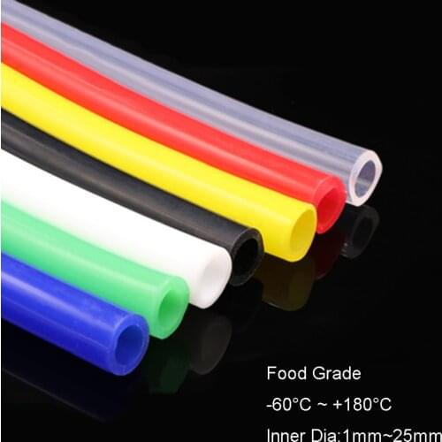 1 Meter Food Grade Silicone Hose 1/2/3/4/5/6/7/8/10/12/14/16/20/25mm Inner Diameter Colorful Flexible High Temp Tube Pipe