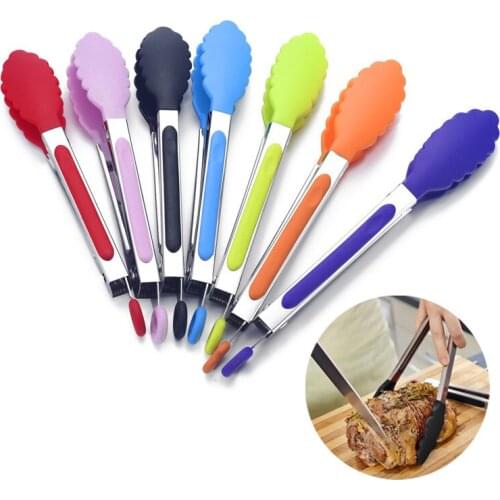 1PC Heat-Resistant Food Tong Creative Non-Slip Nylon Bread Tong Serving Tong Easy Practical Kitchen Tools BBQ Tools Accessories