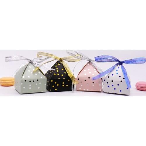 10pc Mini Dots Golden Bronzing Birthday Gift Box Wedding Chocolate Box Candy Box Baking Package Wedding Party Decorations Supply