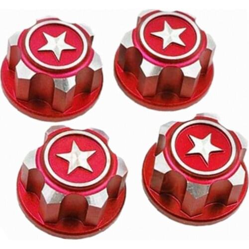 4PCS RC Car Aluminum 17mm Hex Wheel Nuts Dustproof Anti-Skid Non-slip for 1/8 Traxxas X-Maxx Summit E-Revo ARRMA Buggy Truck