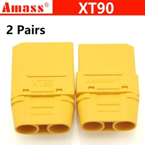 4pcs/lot Amass XT90 Battery Connector Set 4.5mm Male Female Gold Plated Banana Plug (2 pair) For RC Model Battery