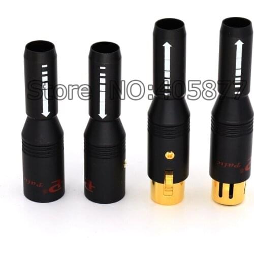 4pieces Gold Plated XLR Connector Plug Audio balance XLR 3 Pin Plug Cable Mount Balanced Audio Connector Male or Female