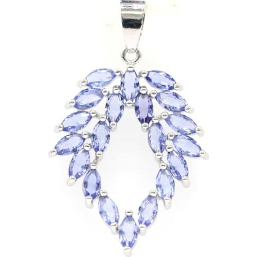 48x43mm Fabulous Phoenix Shape Created London Blue Topaz CZ For Women Wedding Silver Pendant Eye Catching