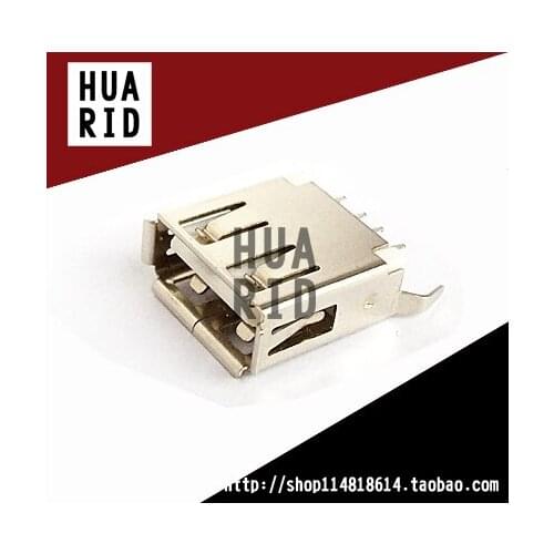 50pcs/USB socket Mother seat A type 2.0 Female head 180 degree Curved foot Data interface Connectors 13.7