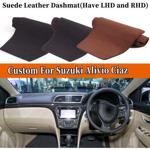 Accessories Car-styling Suede Leather Dashmat Dashboard Cover Dash Mat Carpet For Suzuki Alivio Ciaz 2014 2015 2016 2017 2020