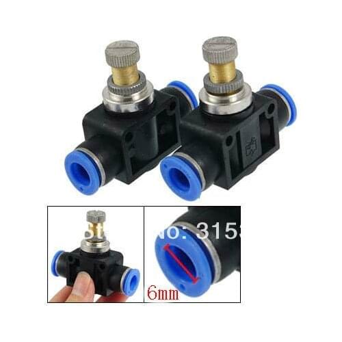 Free Shipping 100PCS/LOT High Quality Speed Control 6mm to 6mm Push In Quick Fittings