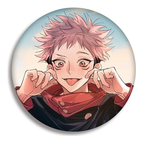 New Anime Figure Design Tinplate Brooch Comics Jujutsu Kaisen Trendy Insignia Jewelry Cute Gifts for Cartoon Fans