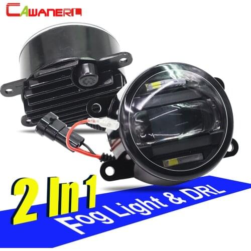Cawanerl For Renault Megane Laguna Scenic Logan Duster Latitude Koleos Twingo Car Styling LED Fog Light DRL Daytime Running Lamp
