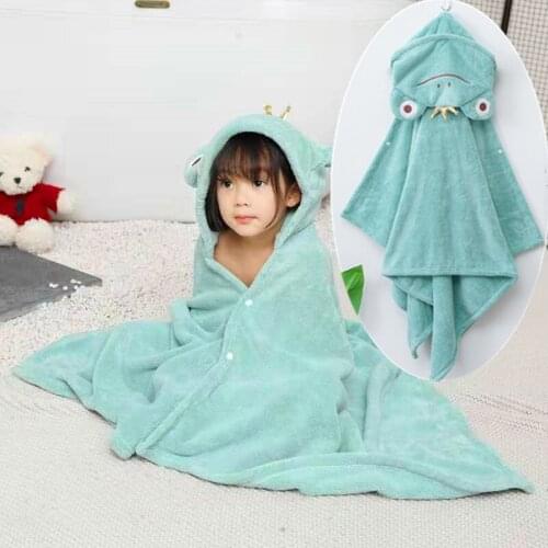 Baby Bath Towel Childrens Cloak With Hood Bathing Bathrobe Cartoon Style Beach Towel Strong Absorbent Quick-drying Homewear