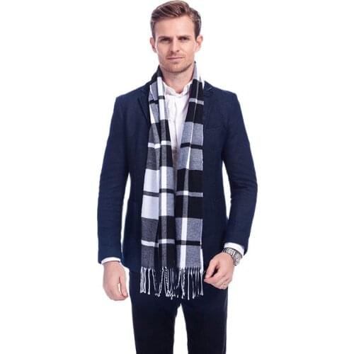 Designer Unisex Polyester Fiber Wool Cashmere Blend Plaid Warm Scarf 2016 New Charming Man Scarves A3A17537
