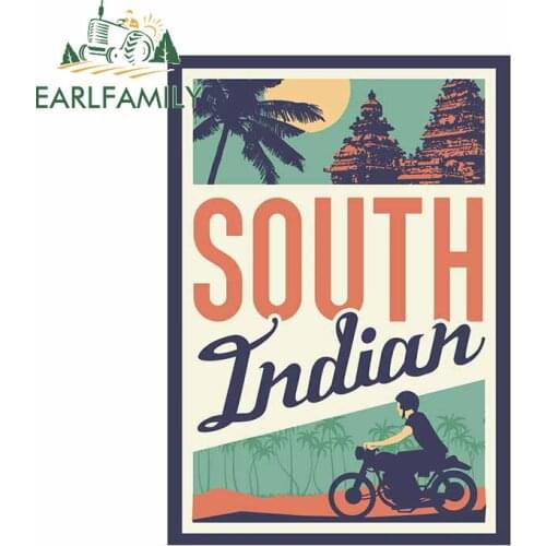 EARLFAMILY 13cm x 9.3cm Waterproof Sunscreen Decal for South Indian Vinyl Car Stickers Creative Bumper Trunk Windows Decoration