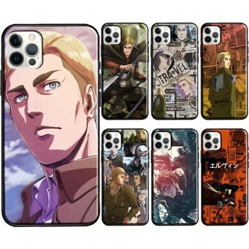 Erwin Smith Attack on Titan Soft Case For iPhone 11 12 Pro Max 12 Mini 6S 7 8 Plus SE 2020 XS Max X XR Phone Coque