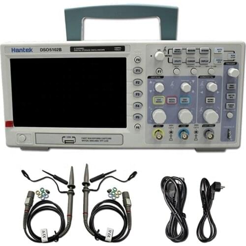 Hantek DSO5102B Oscilloscope Digital 2 Channel 100MHz USB Handheld Osciloscopio 1GSa/s Real time sample rate Record length