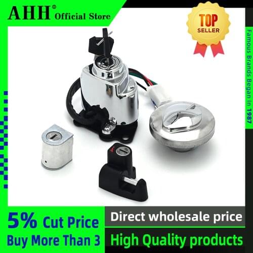 AHH Motorcycle Ignition Fuel Gas Tank Cap Cover Lock For Honda CA250 Steed 400 600 Magna 250 VLX600 VLX400 Steed400
