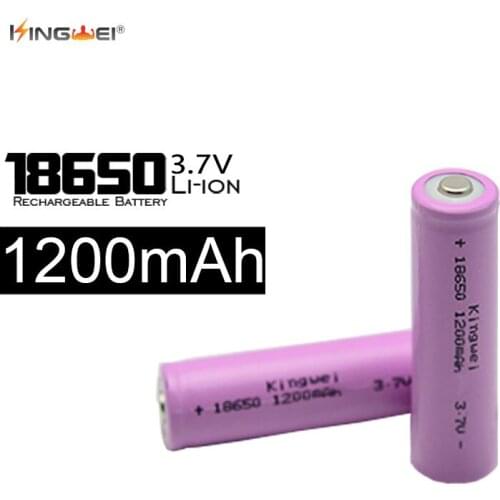 2018 New KingWei Pink 18650 3.7v Li-ion Pointed Head Battery 18650 1200mah Lithium Rechargeable Battery