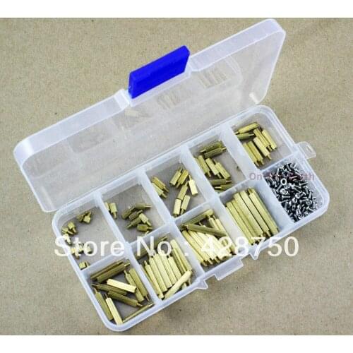 Male-Female M2 Brass Standoff / Screw / Nut Assortment Kit