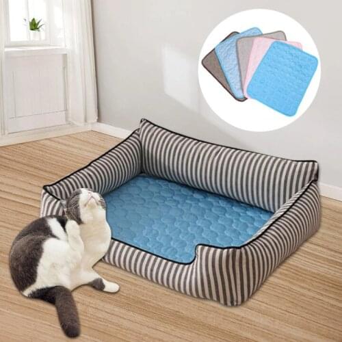 Summer Pet Dog Cooling Mat Pad Mat For Dogs Cat Breathable Blanket Cat Ice Pads Washable Sofa Breathable Pet Dog Bed Mat
