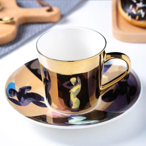 Reflection Ceramic Coffee Cup Home drinkware Silver reflection Mug creative Surprise gift For friends tea set WY80113