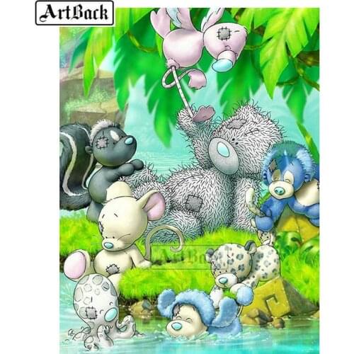 Full square / round drill diy diamond painting cartoon bear toy icon 3D diamond embroidery rhinestone mosaic home decoration
